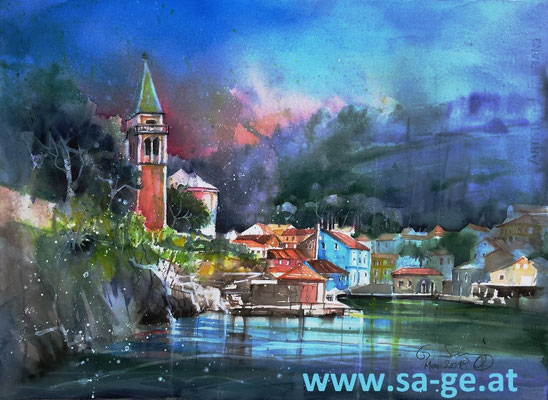 Veli Lošinj - Blick vom Rt Leva, 76x56cm, 2018/05