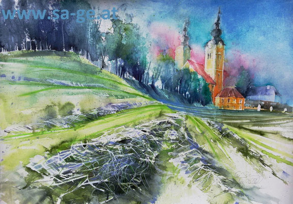 Loretowiese - St Andrä im Lavanttal, 76x54cm, 2023/08