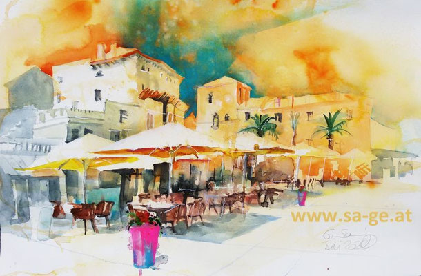 Rab - Trg Municipium Arbae, 56x39cm, 2023/07