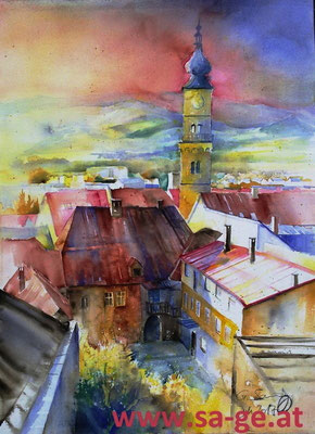 Wolfsberg - Blick vom Reckturmweg, 56x76cm, 2017/07