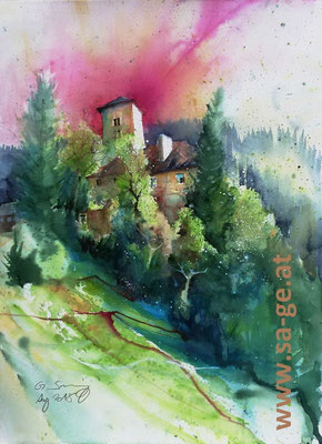 Schloss Waldenstein, 76x56cm, 2018/08 -X-