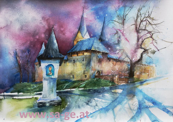 Wehrkirche Diex - 76x54cm, 2025/10