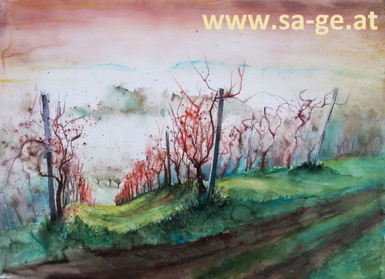 Am Weinwanderweg in Wolfsberg - 76x56cm, 2015