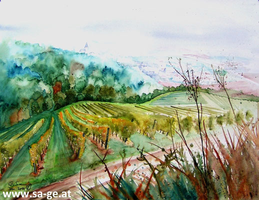 Am Weinwanderweg in Wolfsberg - 76x56cm, 2013 -X-