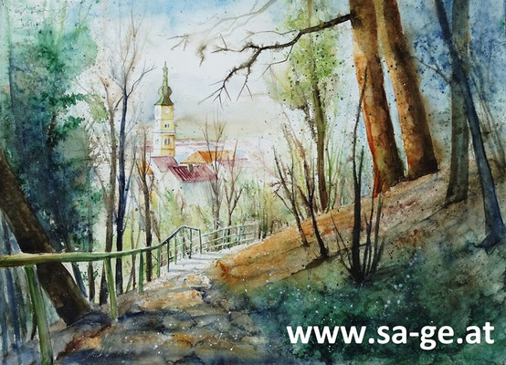 Weg zum Mausoleum II - 76x56cm, 2015