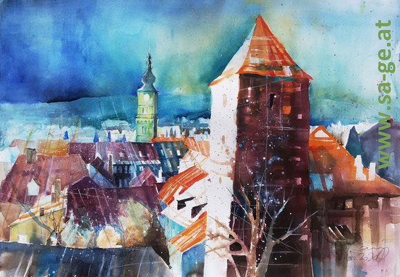 Wolfsberg Reckturm II 76x52cm, 2020/3