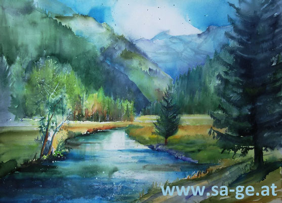 Mallnitz - Seebachtal, 76x56cm, 2017/07 