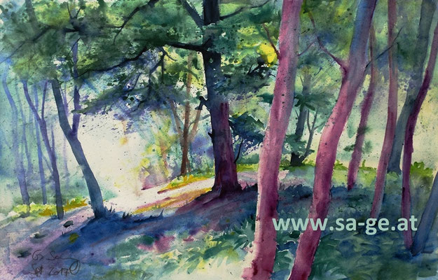 Wolfsberg - Im Schlosswald, 56x36cm, 2017/09