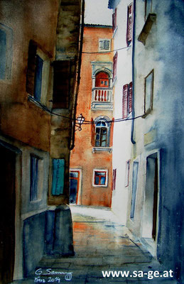 Gasse in Rovinj, 36x56cm, 2014 -X-