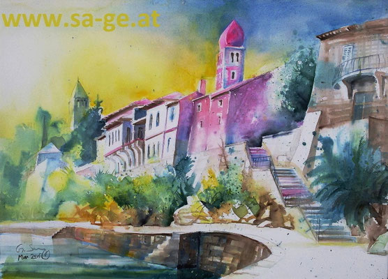 Rab - Sveti Justina, 76x56cm, 2017