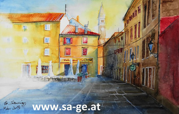 Gasse in Piran - 56x36cm, 2015