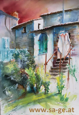 Ein Garten in der Toskana - 52x75cm, 2019/07