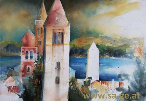 Vier Türme in Rab - 75x52cm, 2019/07
