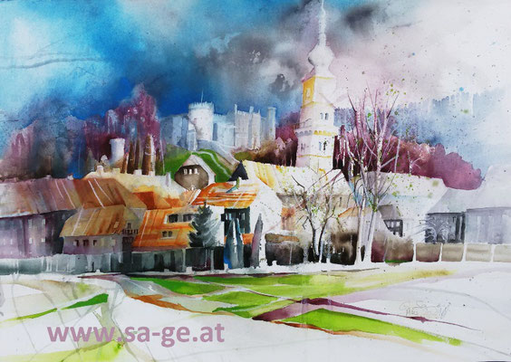 Wolfsberg Stadtansicht II, 76x53cm, 2021/03