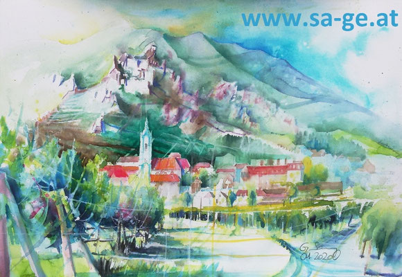 Blick auf Dürnstein, 75x52cm, 2020/10