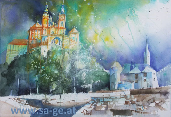 Melk an der Donau, 75x52cm, 2020/09
