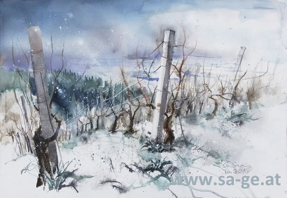Lenzbauer Weinberg in Wolfsberg, 75x52cm, 2021/01 -X-