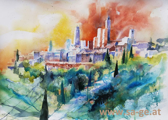 San Gimignano, 76x54cm, 2022/07
