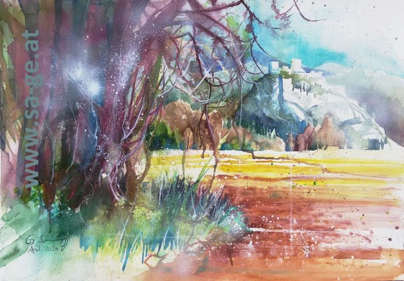 Blick vom Stift Griffen, 75x52cm, 2020/04