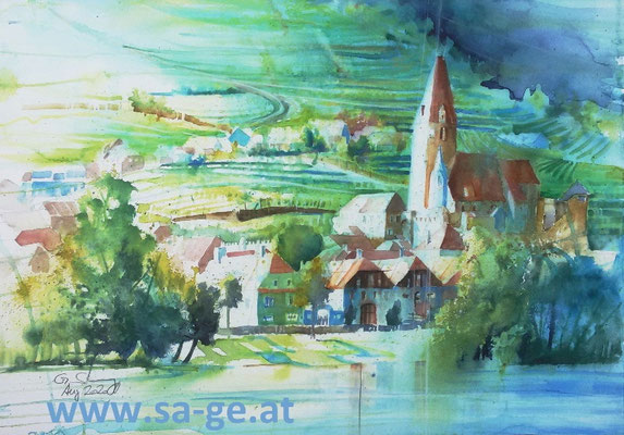 Weißenkirchen - Donauufer, 75x52cm, 2020/08