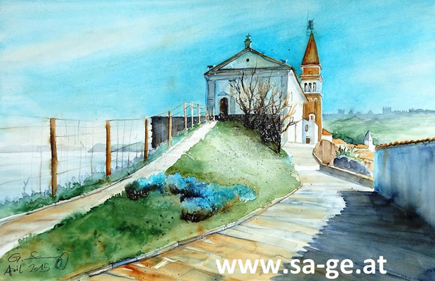 Piran St. Georgs Kathedrale II - 56x36cm, 2015