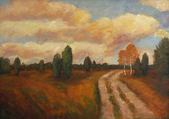 36) Hans Pick: Weg durch die Heide (50 x 70) Verkauft