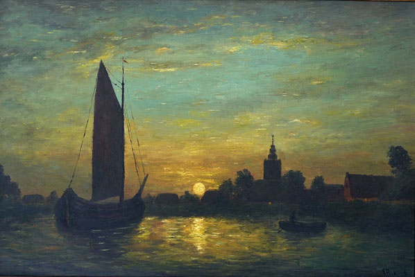 1) Hans Pick: Abend im Hafen (80 x 120) Verkauft