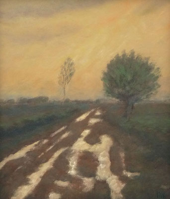 81) Hans Pick: Einsamer Moorweg (50 x 60) Verkauft