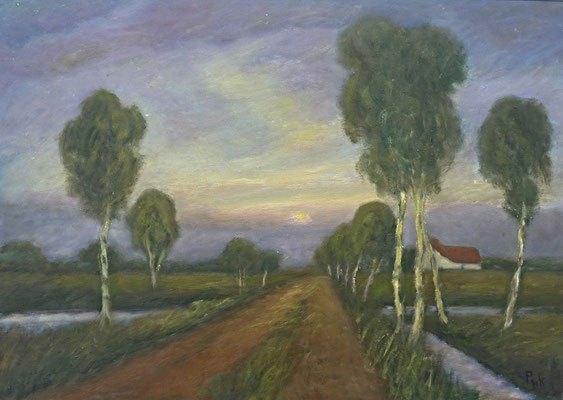 4) Hans Pick: Weg in das Moor (50 x 70) Verkauft