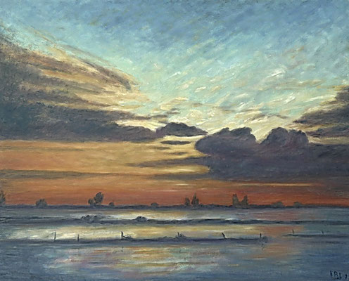 10) Hans Pick: Winter an der Wümme (80 x 100)Verkauft