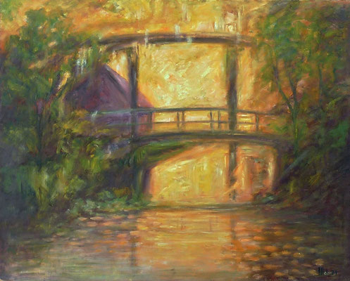 12) Hans Pick: Brücke im Sonnenlicht (80 x 120) Verkauft