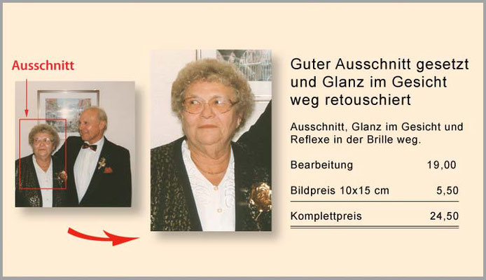 Ausschnitt und das Gesicht schön retouschiert