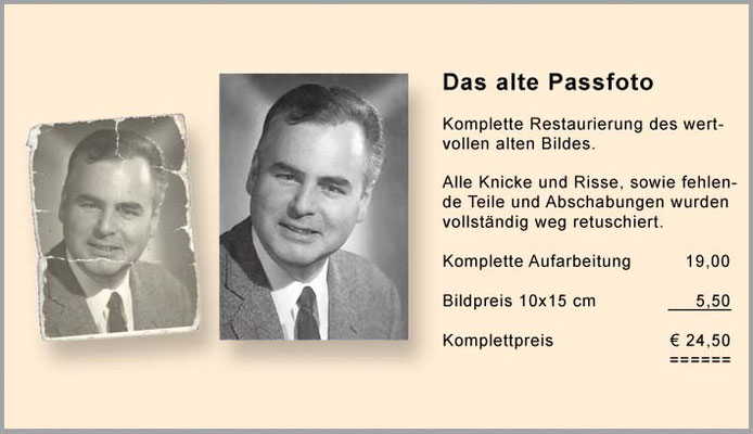 Das alte Passfoto fein retouschiert