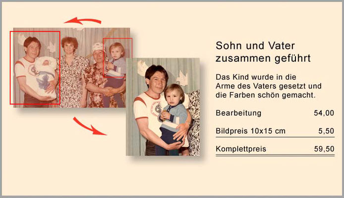 Vater und Sohn zusammen geführt