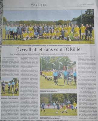 Der General-Anzeiger berichtete ausführlich über das Spiel (Fotos: SSV Heimerzheim)