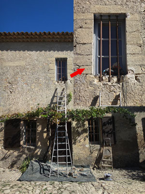 Vue en détail de la fenêtre pendant l'intervention