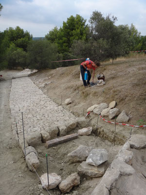 La calade en cours d'avancement (zone pas d'âne)