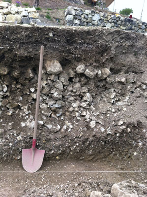 Détail décaissement  brèche n°1 sur la future élévation