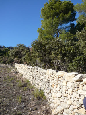 On ne peut que constater la section imposante de ce mur (à double parement)