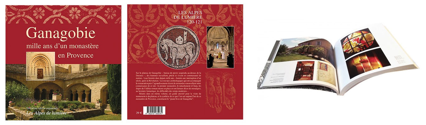"Ganagobie, mille ans d'un monastère en Provence" reste l'ouvrage indispensable pour celui qui s'intéresse à l'historique, à l'architecture de l'église (portail,mosaïque, cloître...) et à  la vie de la communauté des moines bénédictins en résidence.