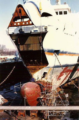 Construction d'un bulbe sur le M/V Tregastel, photo : DR