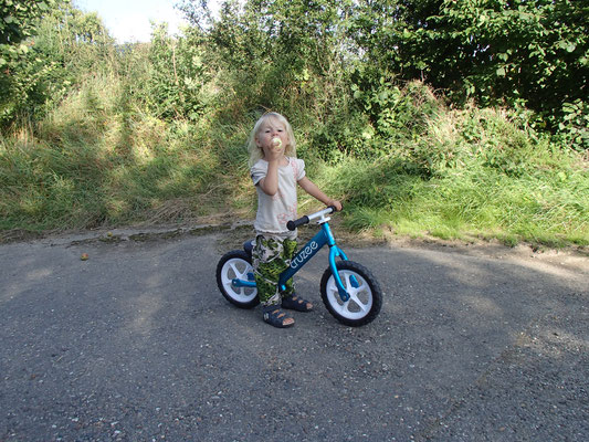 Sarah mit dem Laufrad, Odenwald