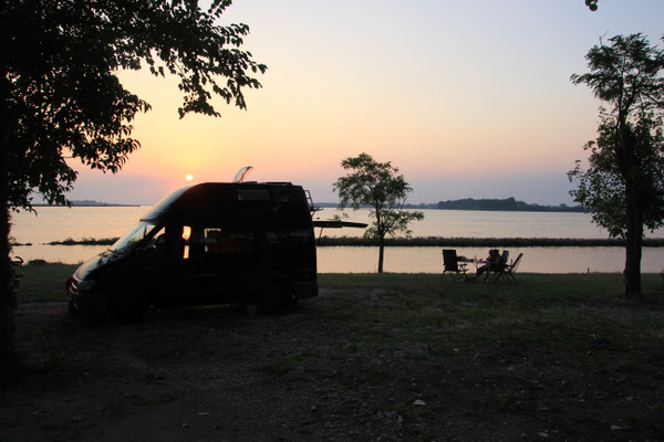 Sonnenuntergang Camping bei Grado