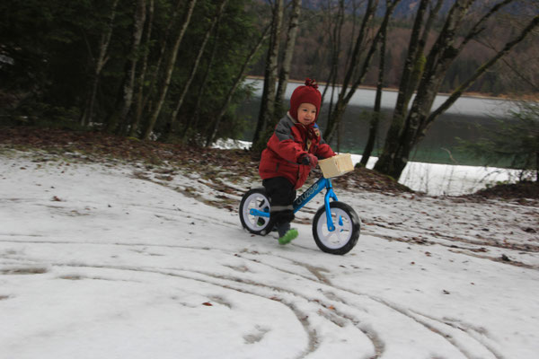 Winterradeln am Walchensee