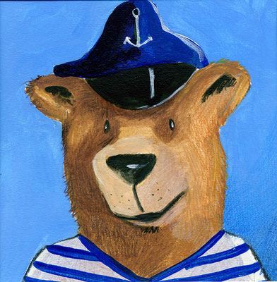 Käptn Bär (Acryl und Farbstifte)