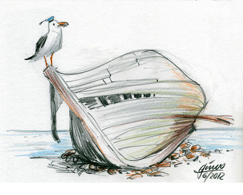 Strandgut (Bunt- und Bleistift)