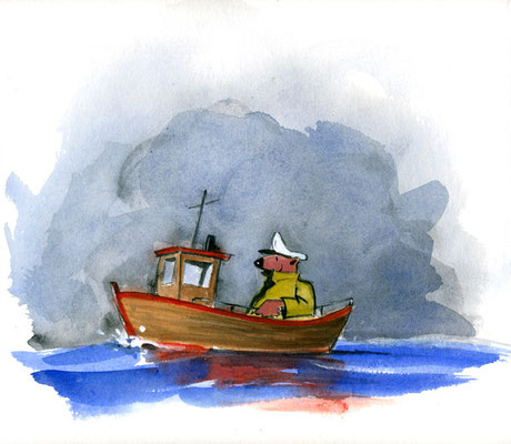 Käptn Bär auf großer Fahrt (Acryl)