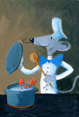 Heute gibt es Hummersuppe (Acryl)