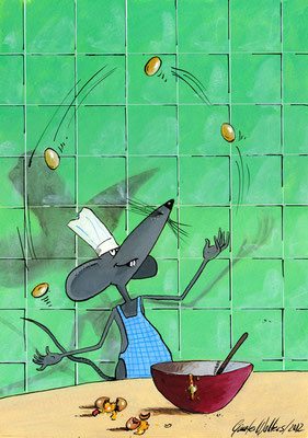 Die hohe Schule des Omeletts (Acryl)