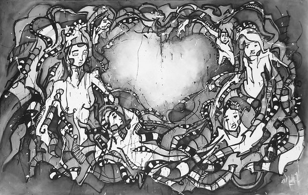 Live 60 / Soirée privée / Acrylique sur toile / 190x300 cm